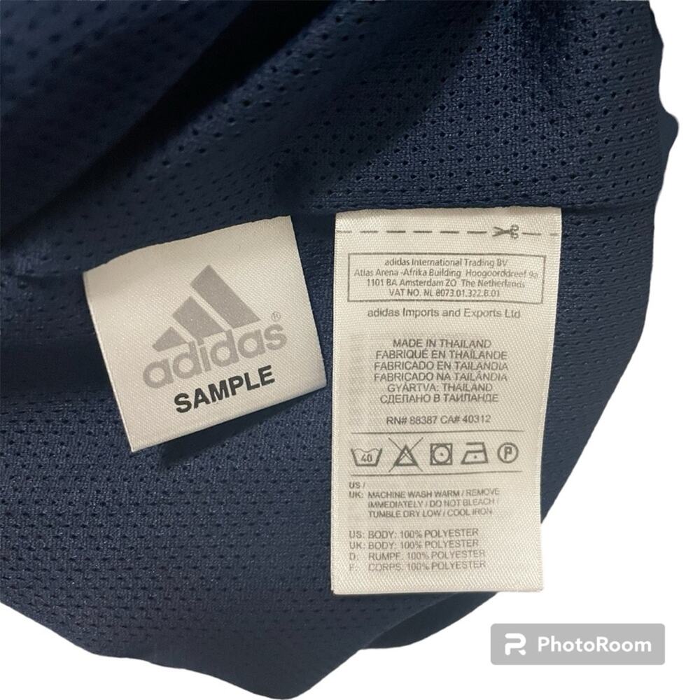 Adidas Mens Lightweight Climalite Jacket Windbreaker Athletic Blue & White Large - Picture 10 of 10
